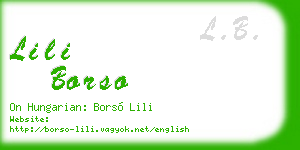 lili borso business card